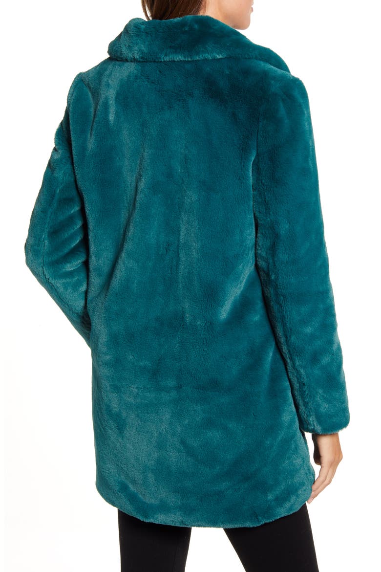 Faux Fur Jacket, Alternate, color, DEEP GREEN