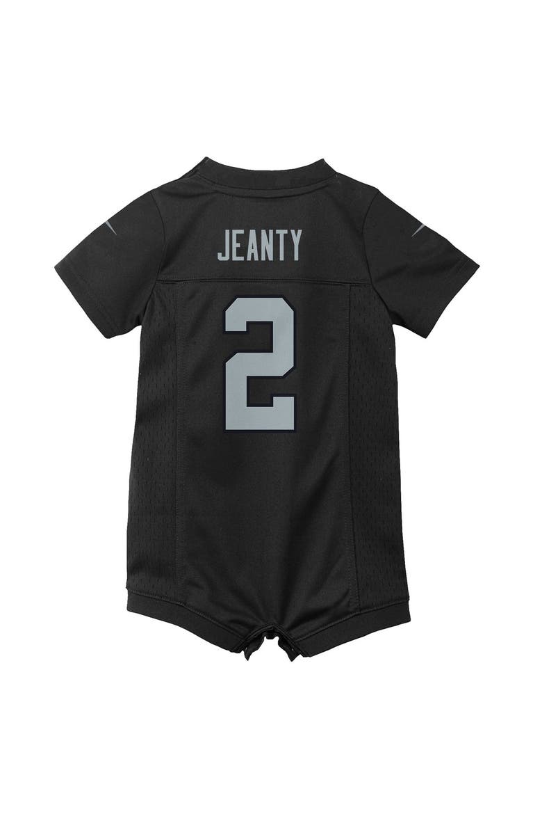 Newborn Nike Ashton Jeanty Black Las Vegas Raiders Romper Game Jersey, Alternate, color, Black