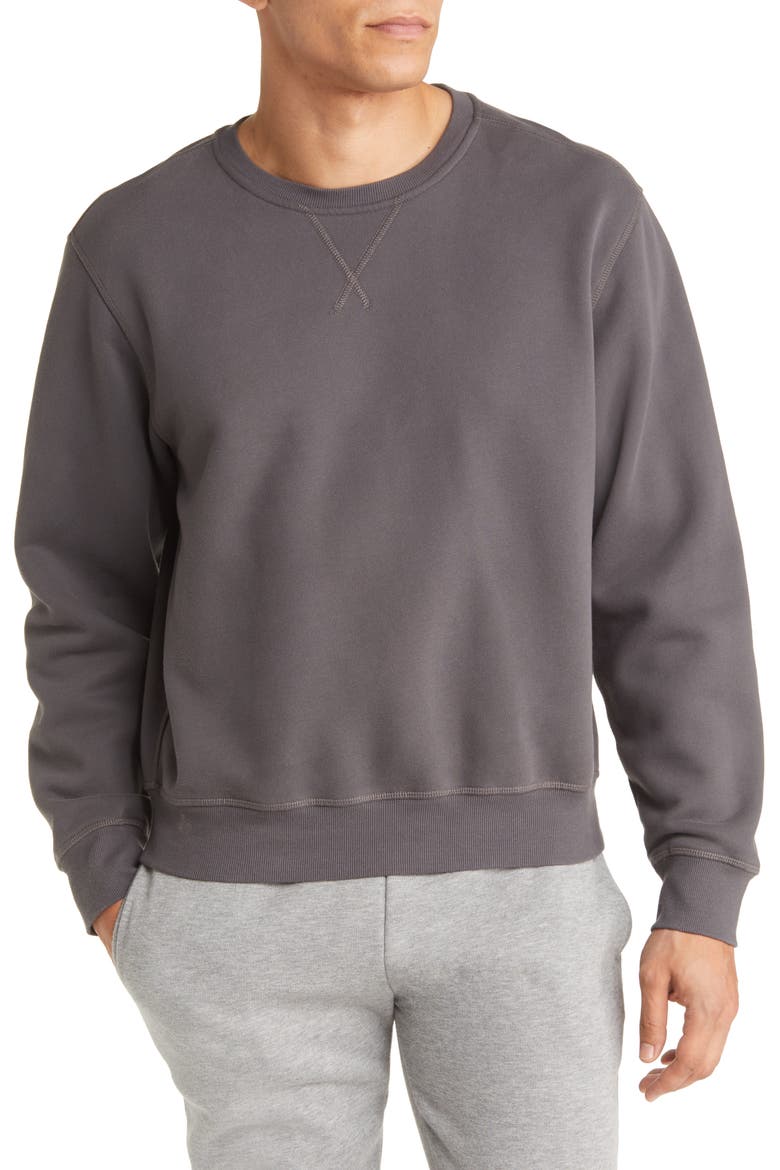 Topher Crewneck Sweatshirt, Main, color, COAL