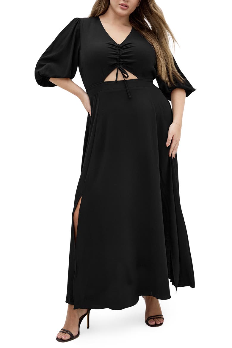 Jolene Maxi Dress, Main, color, BLACK