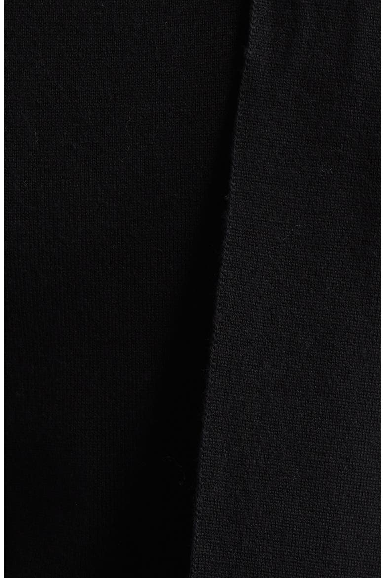 Draped Scarf Sleeveless Merino Wool Blend Rib Sweater, Alternate, color, BLACK