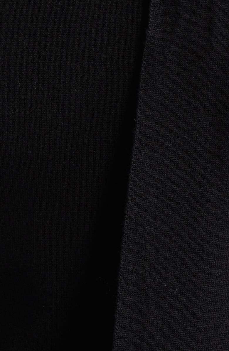 TOTEME Draped Scarf Sleeveless Merino Wool Blend Rib Sweater, Alternate, color, Black