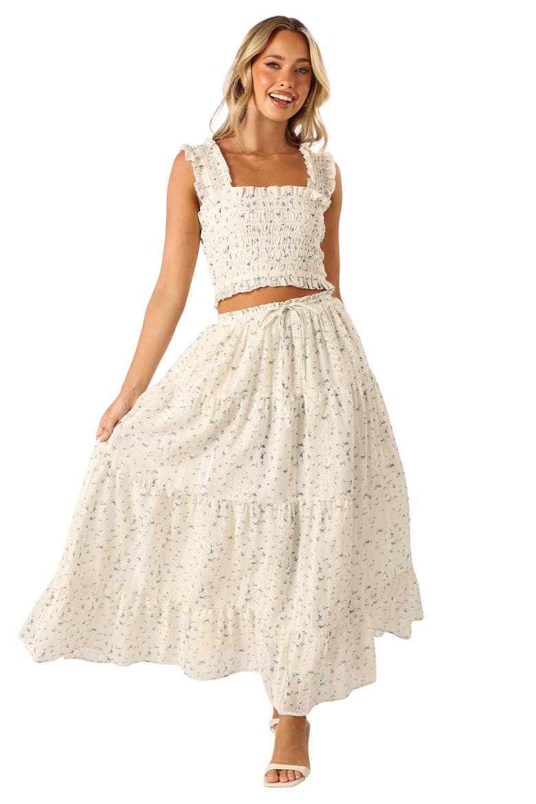 Amberlyn Floral Smocked Crop Top, Alternate, color, BLUE FLORAL