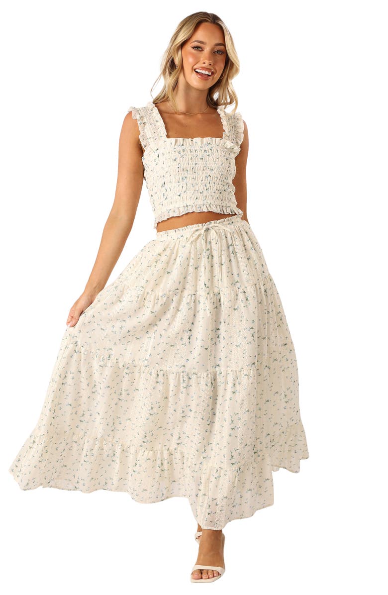 Petal & Pup Amberlyn Floral Smocked Crop Top, Alternate, color, Blue Floral