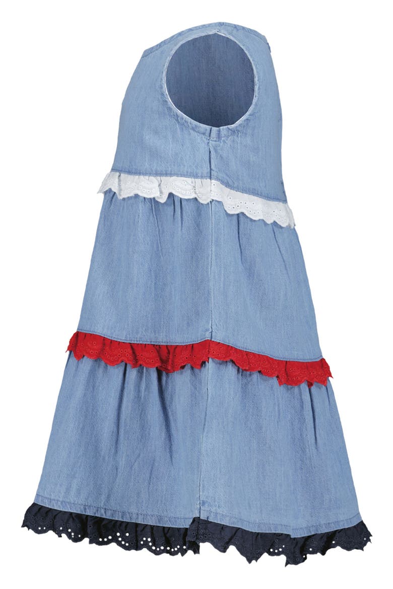 Tiered Denim Dress & Bloomers, Alternate, color, BLUE