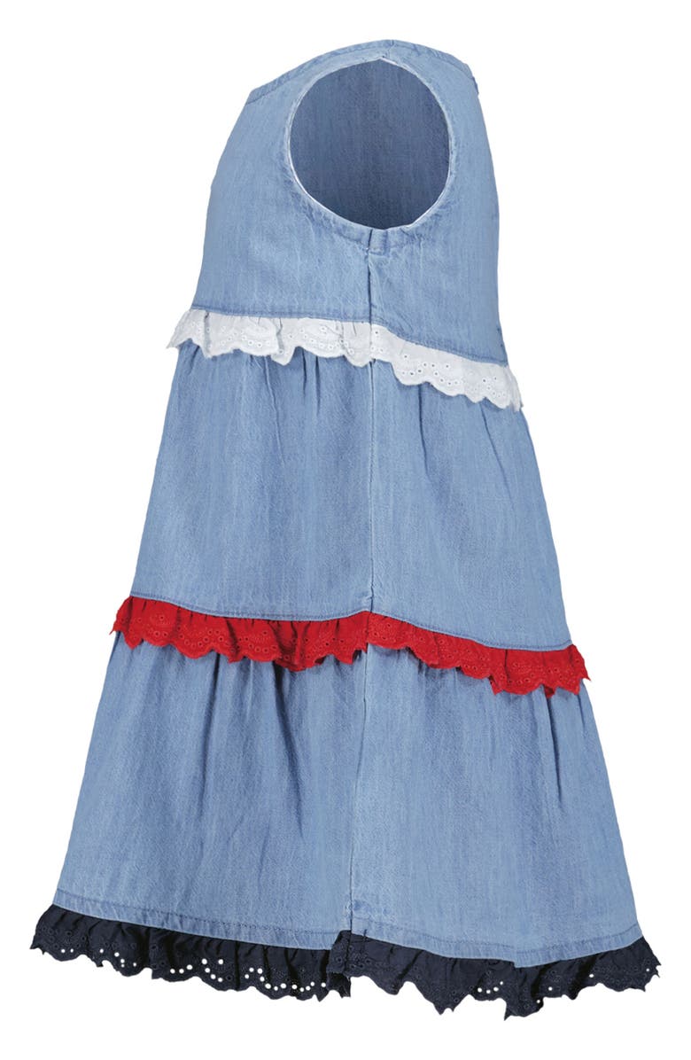 Tommy Hilfiger Tiered Denim Dress & Bloomers, Alternate, color, Blue