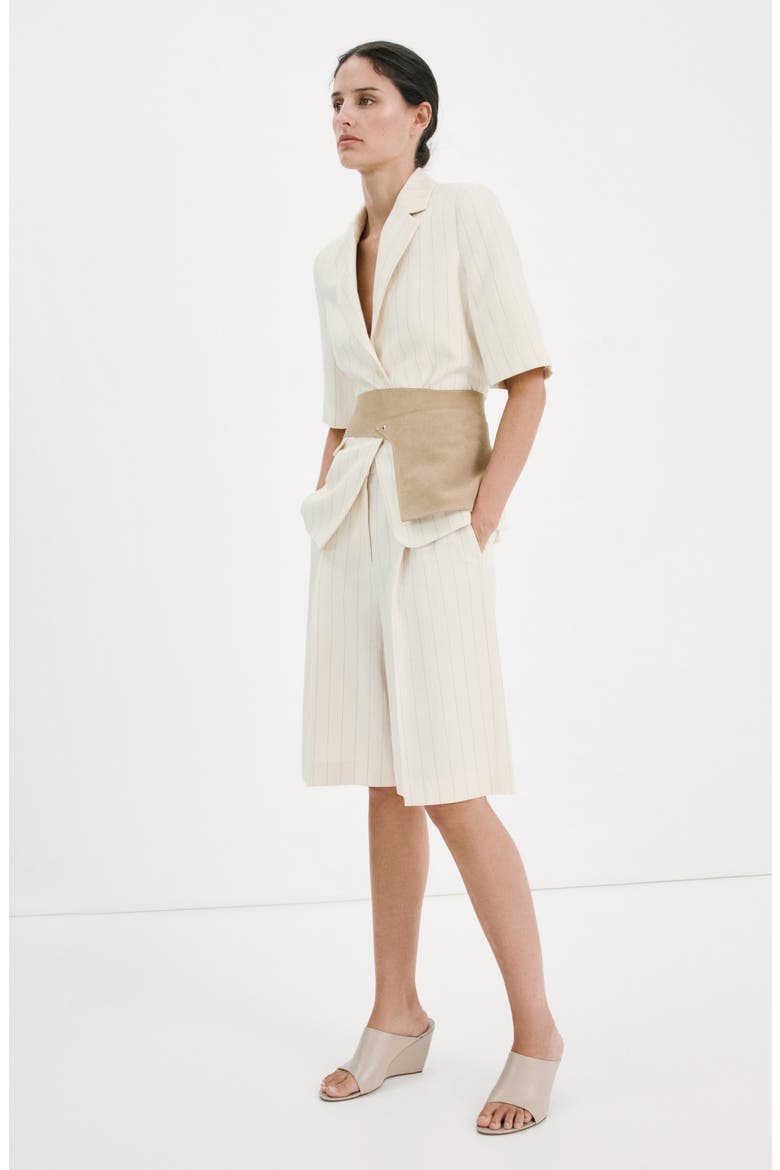 Argelia Pleated Bermuda shorts, Alternate, color, LIGHT BEIGE