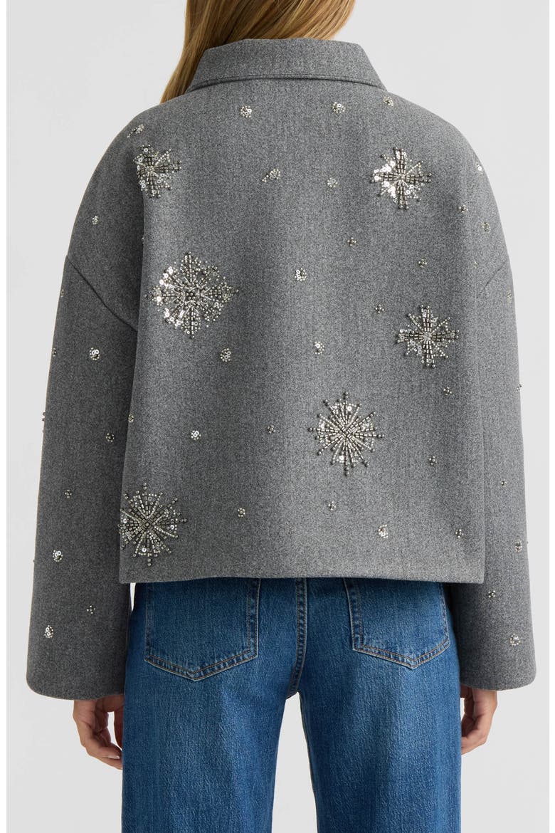 Starburst Faux Wool Cropped Jacket, Alternate, color, CHARCOAL MIX