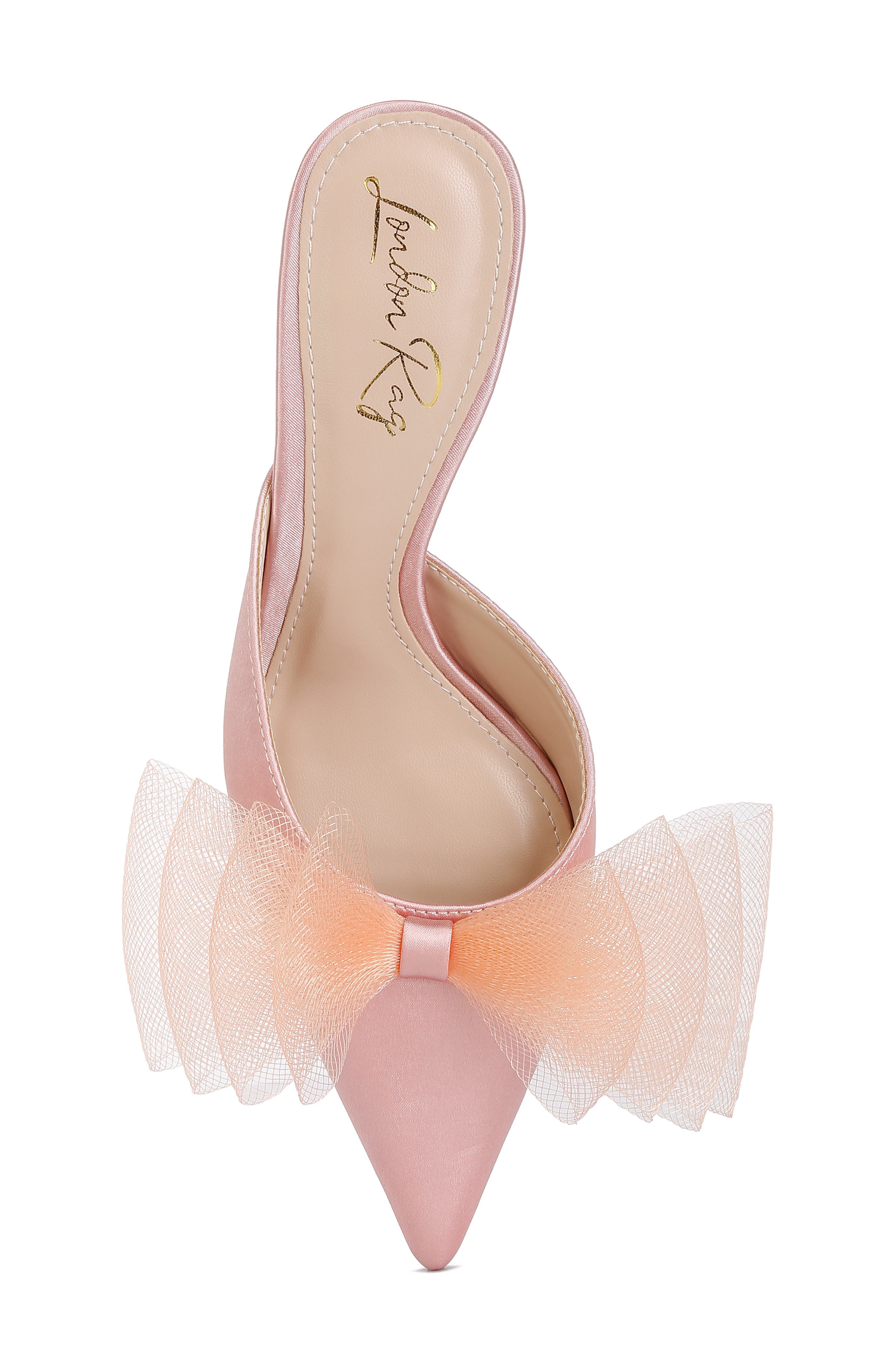 LONDON RAG Asma Bow Embellished Kitten Heel Mule, Alternate, color, Pink
