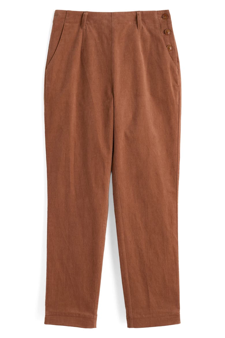 Crackington Sailor Button Crop Pull-On Pants, Alternate, color, DARK FLAX