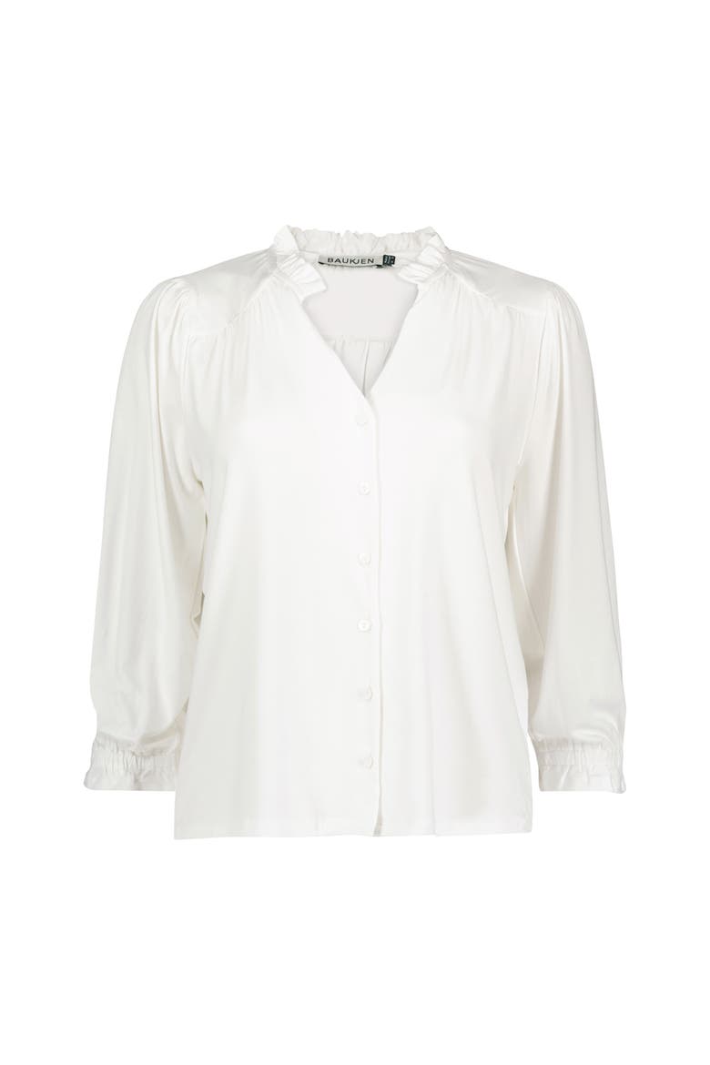 Annie Ruffle Collar Blouse, Alternate, color, Pure White