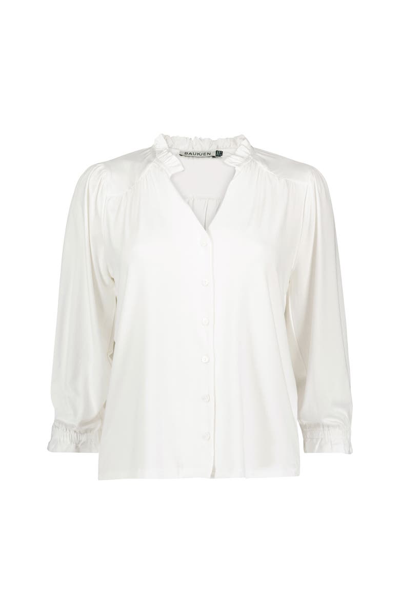 Baukjen Annie Ruffle Collar Blouse, Alternate, color, Pure White