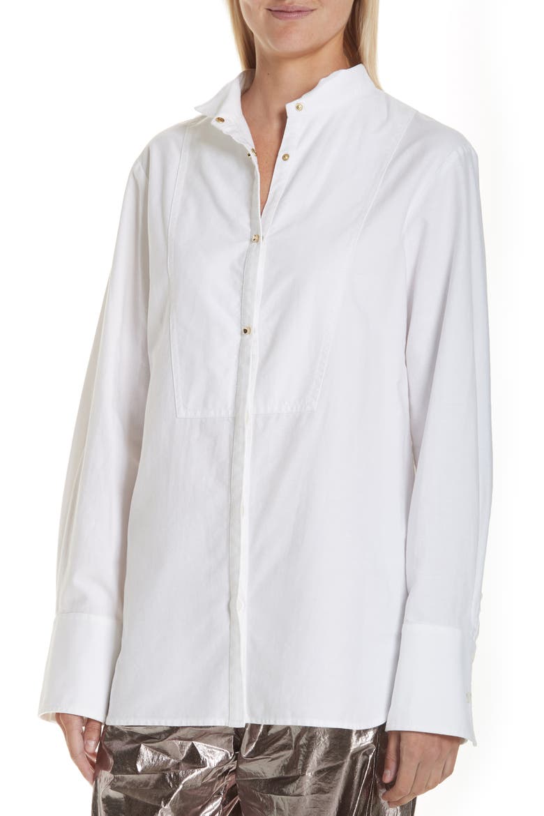 Jason Wu Oxford Shirting Blouse, Alternate, color, WHITE