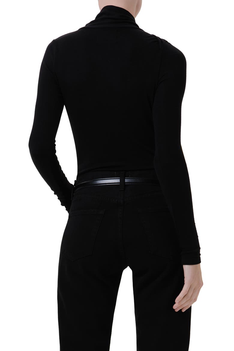 Sculptural Long Sleeve Bodysuit, Alternate, color, BLACK