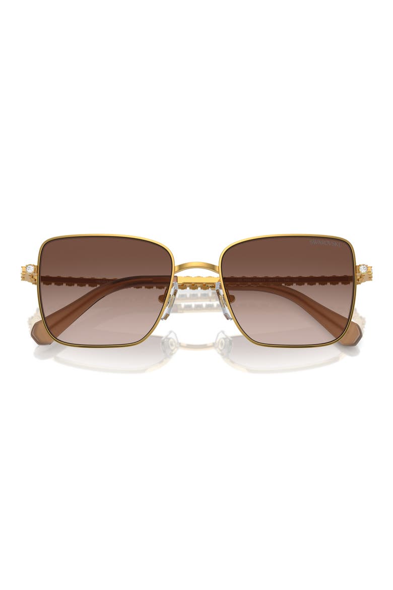 56mm Matric Crystal Square Sunglasses, Alternate, color, GOLD/ PURPLE
