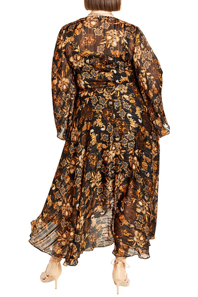 Cameron Paisley Faux Wrap Maxi Dress, Alternate, color, ORANGE PRINT