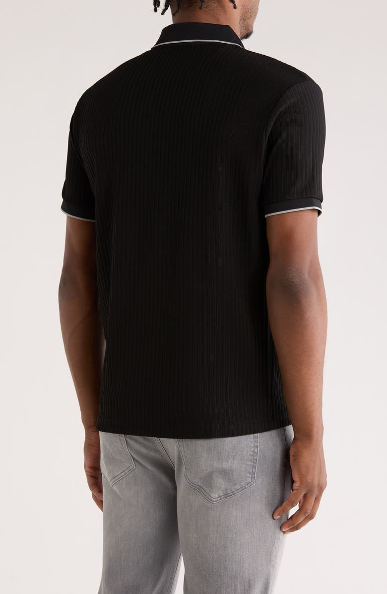 Cactus Man Tipped Half Zip Knit Polo, Alternate, color, Black