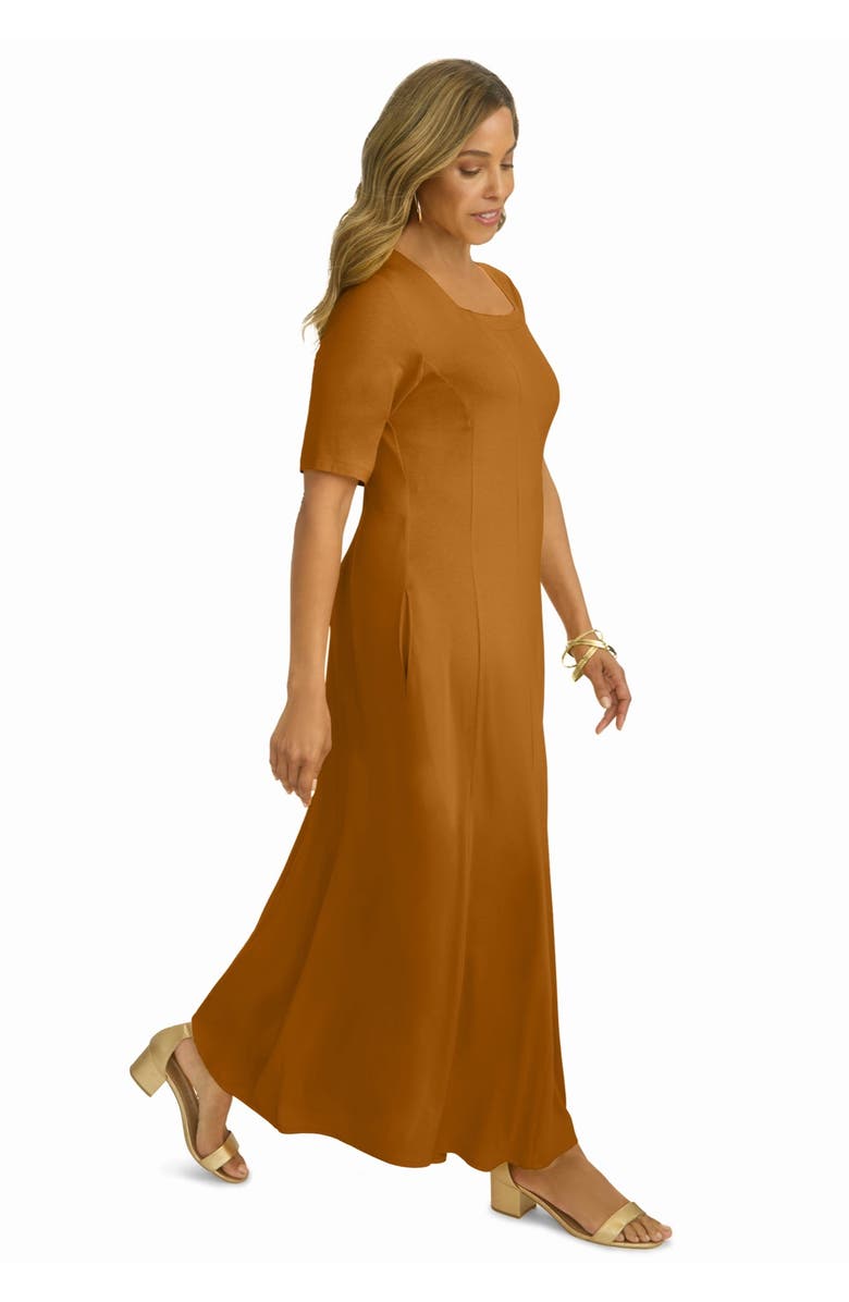 Jessica London Square Neck Maxi Dress, Alternate, color, Clove