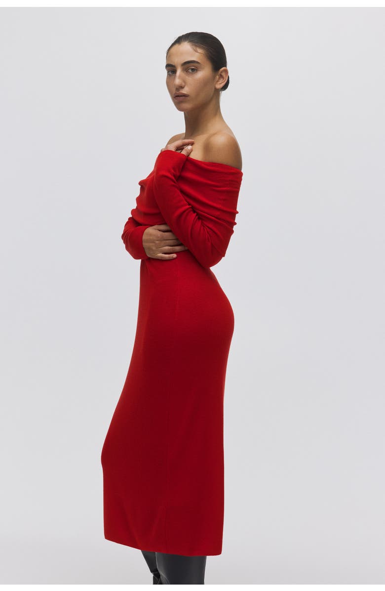 H&M Off-the-shoulder Dress, Alternate, color, Red