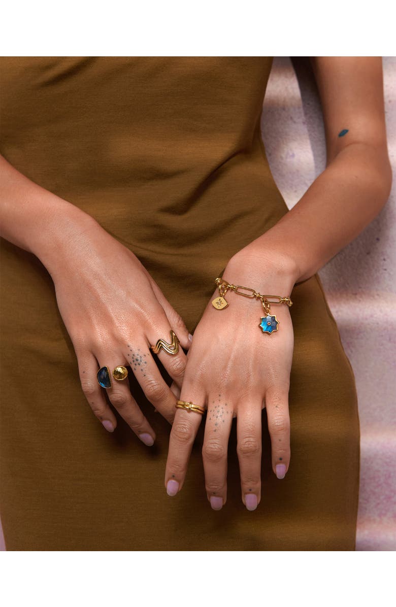 Ottoman Hands Essential Charm Link Chain Bracelet, Alternate, color, Brass