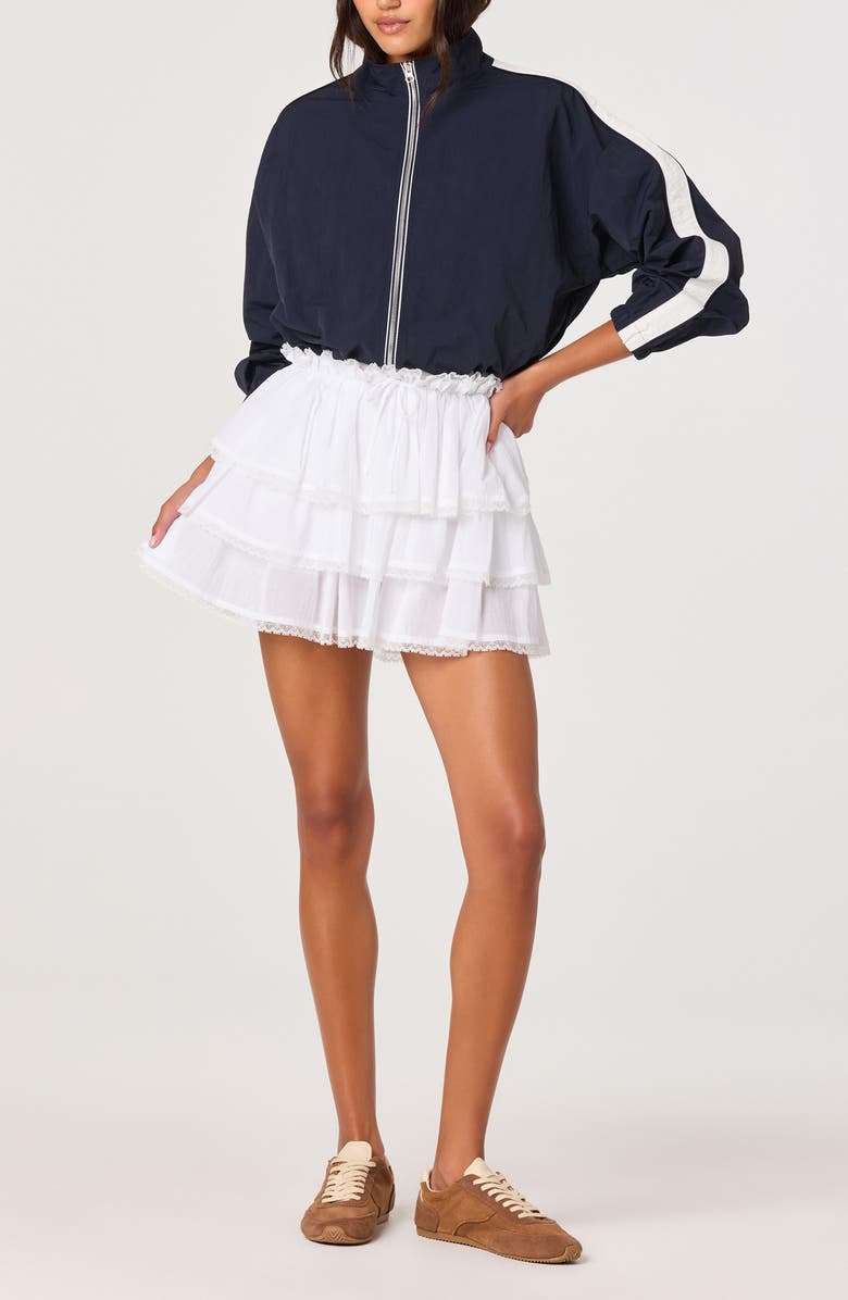 ASTR the Label Genever Tiered Cotton Miniskirt, Alternate, color, White