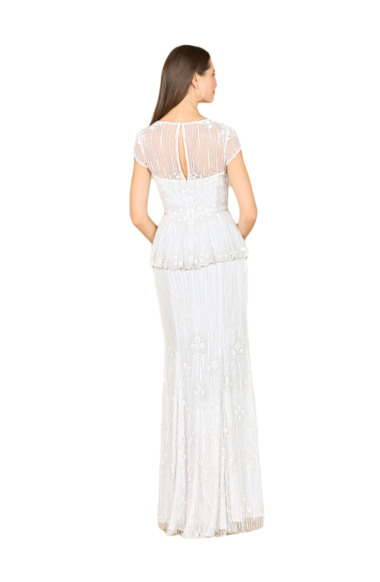 LARA New York Peplum Beaded Bridal Gown, Alternate, color,