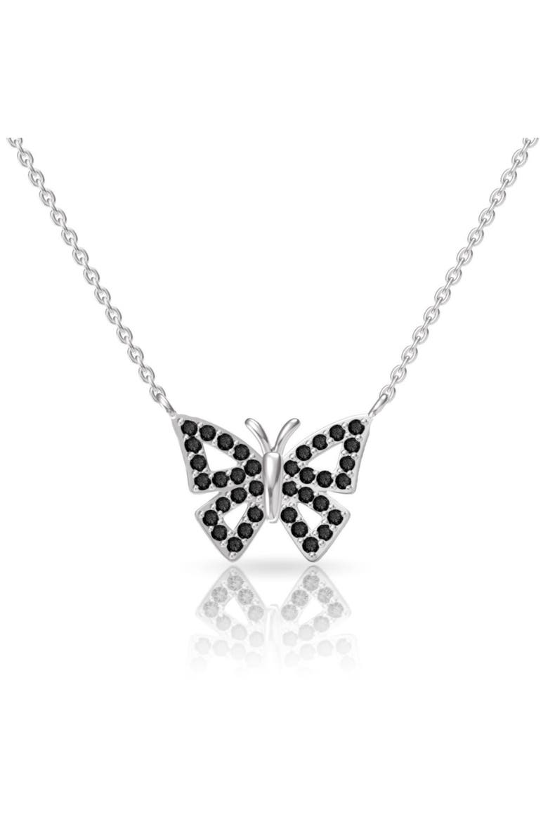 Black Butterfly Necklace, Main, color, Black