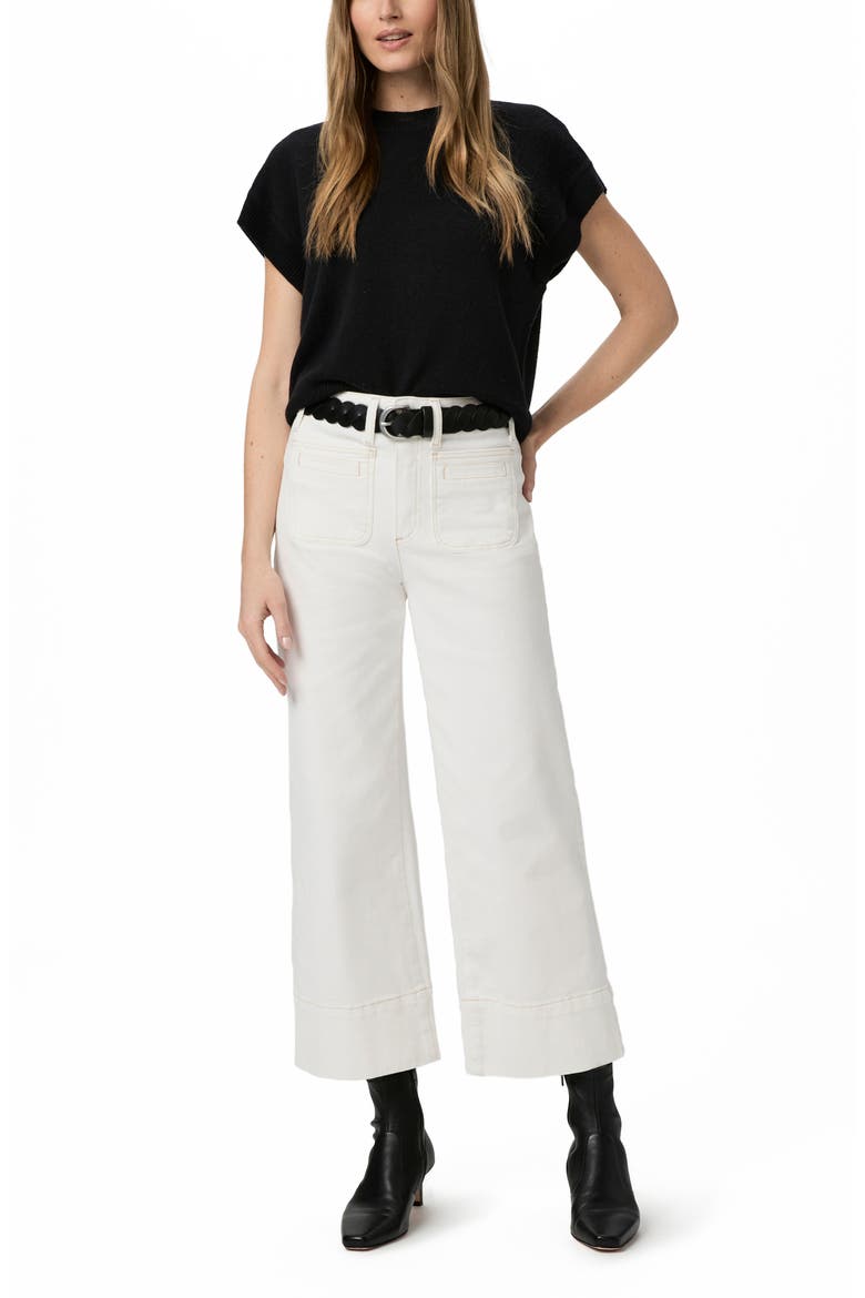 Anessa Patch Pocket Ankle Wide Leg Jeans, Alternate, color, TOASTED ECRU