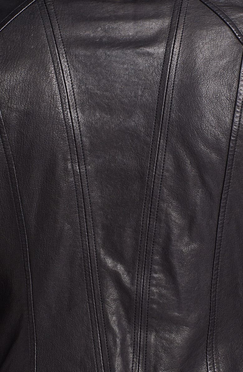Mackage Quilted Sleeve Leather Moto Jacket, Alternate, color, 