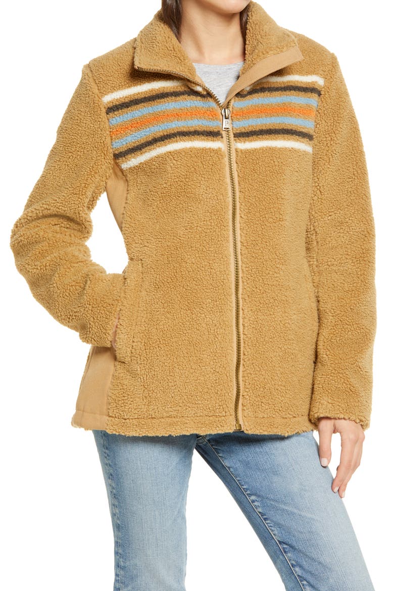 Brooke Chimayo High Pile Fleece Jacket, Alternate, color, CHAMOIS CHIMAYO