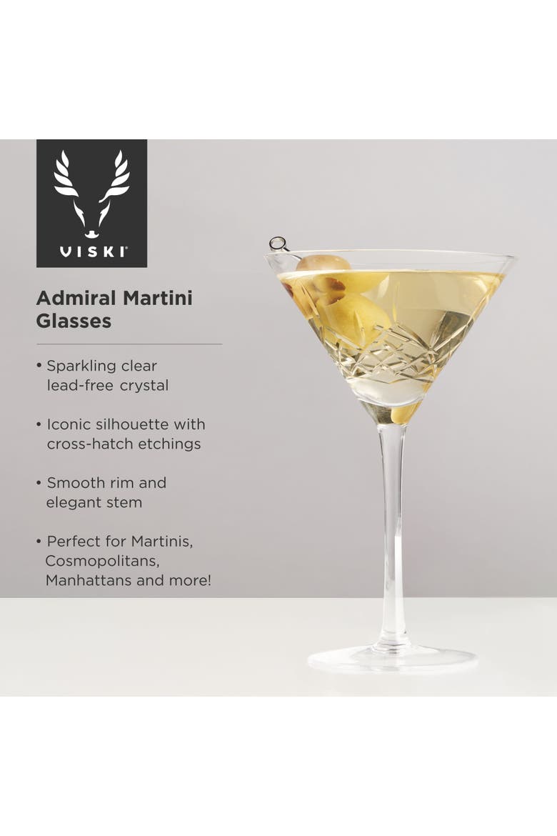 Admiral Crystal Martini Glasses Set of 2, Alternate, color, CLEAR