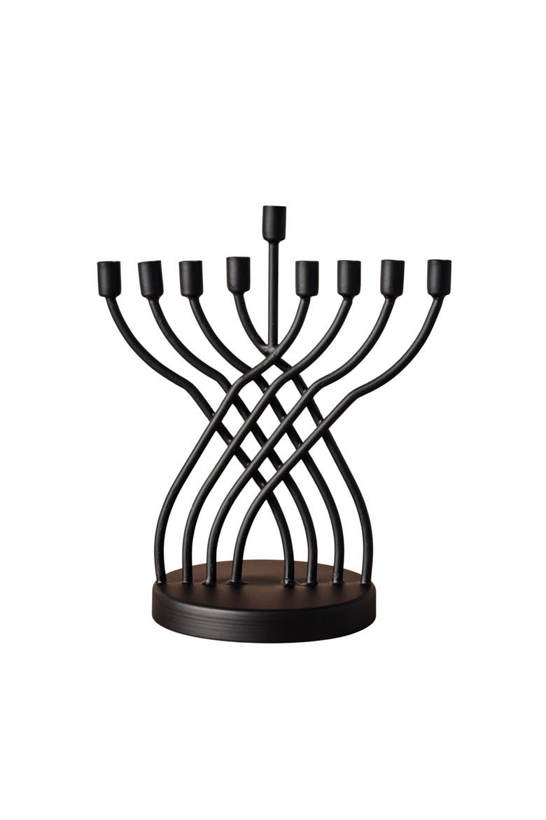 Sudaul Criss Cross Iron Menorah, Main, color, Black