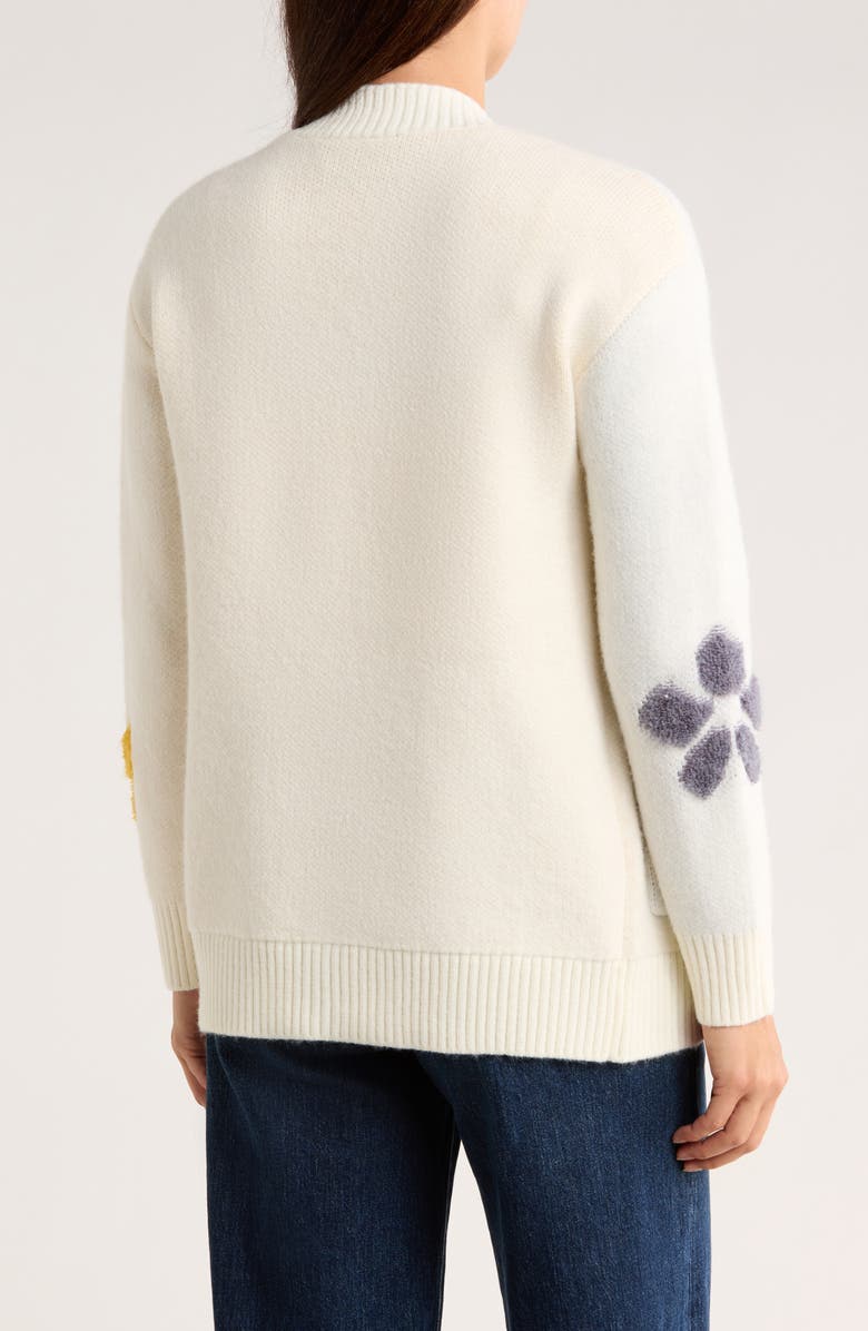 NVLT Oversize Jacquard Flower Cardigan, Alternate, color, 