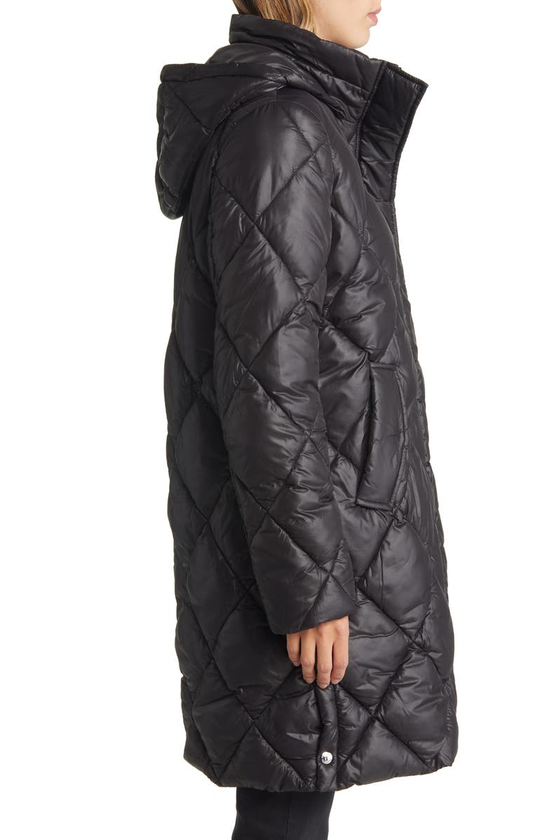 Sam Edelman Longline Hooded Quilted Puffer Jacket, Alternate, color, 