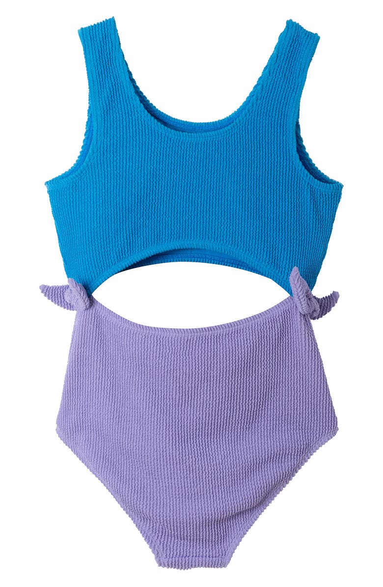 Andy & Evan Kids' Textured Cutout One-Piece Swimsuit, Alternate, color,