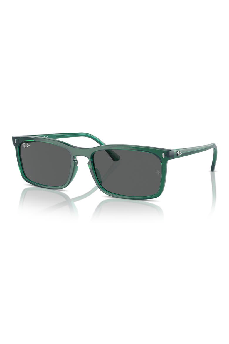 59mm Rectangular Sunglasses, Alternate, color, TRANSPARENT GREEN