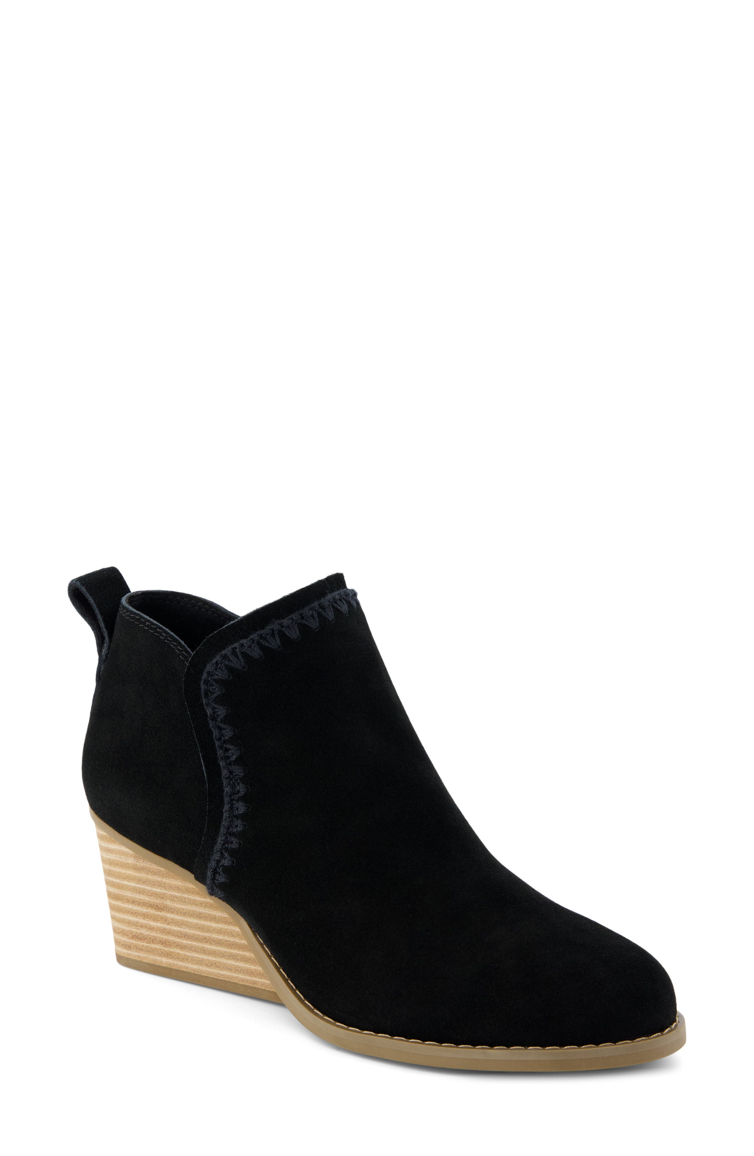 TOMS Kaia Wedge Bootie, Main, color, Black