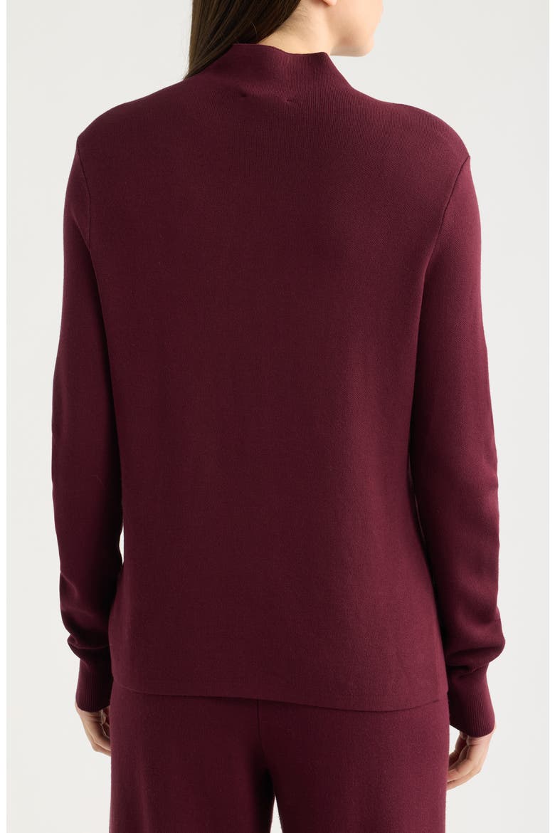 Mock Neck Long Sleeve Sweater, Alternate, color, CRANBERRY