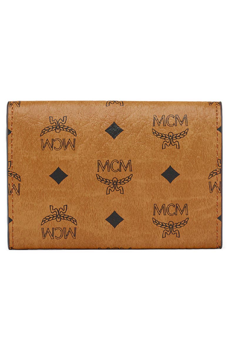 MCM Small Aren Visetos Coated Canvas Trifold Wallet, Alternate, color, 