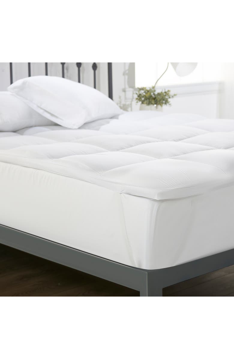 HOMESPUN HOME SPUN Luxury Ultra Plush Mattress Topper, Alternate, color, White