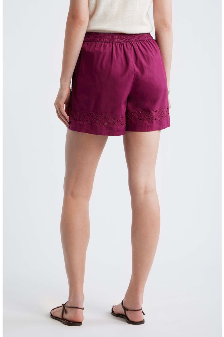 Embroidered Poplin Shorts, Alternate, color, PURPLE POTION