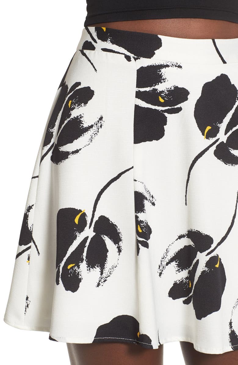All in Favor Floral Print Miniskirt, Alternate, color,