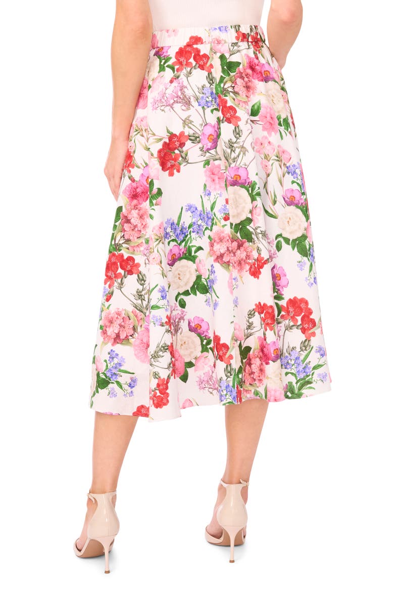 Ida Floral Circle Midi Skirt, Alternate, color, ULTRA WHITE