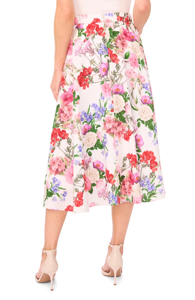 Ted Baker Ida Floral Circle Midi Skirt, Alternate, color, Ultra White