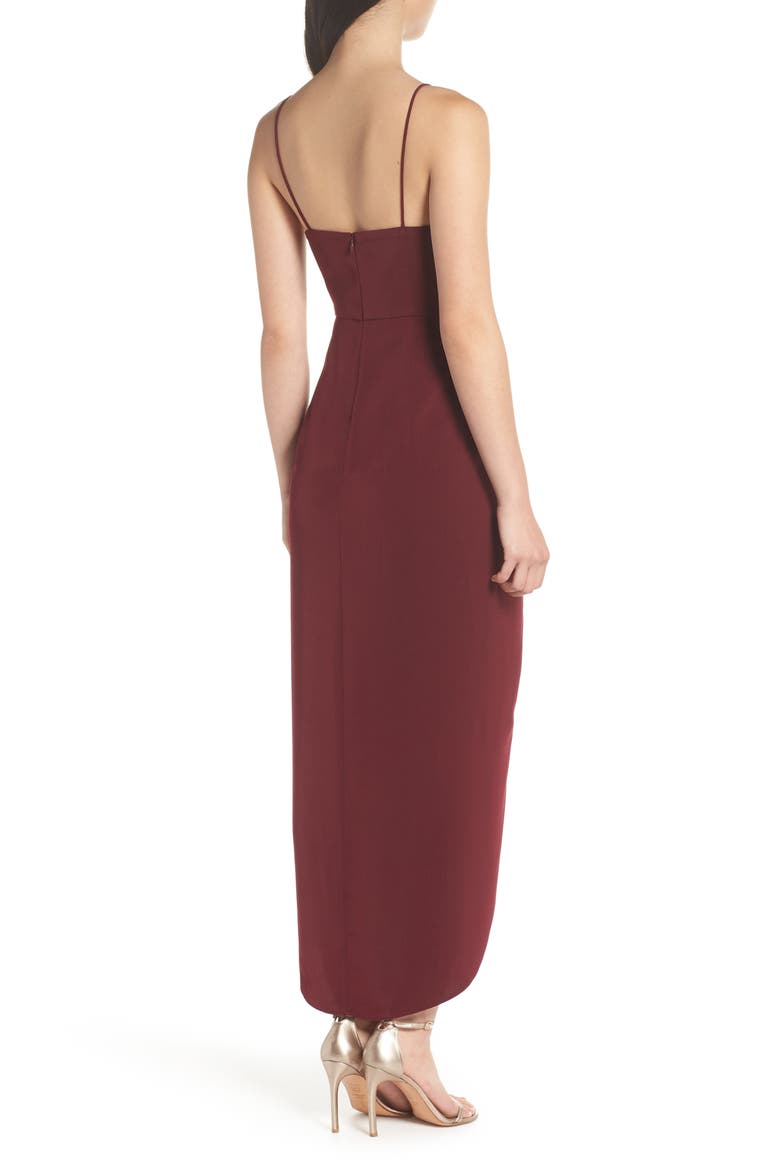 Tulip Hem Maxi Dress, Alternate, color, BURGUNDY