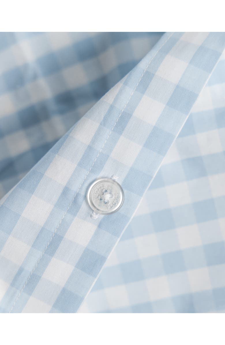 Petite Plume Light Blue Gingham Duvet Cover & Shams Set, Main, color, Blue