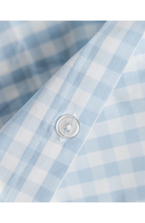 Light Blue Gingham Duvet Cover & Shams Set