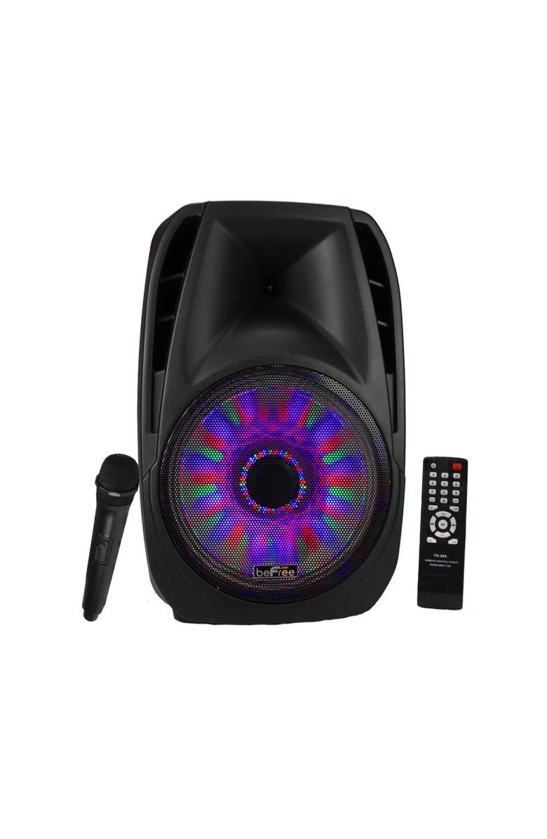 Befree Sound 15in Portable Bluetooth Speaker with Sound Volume Reactive Lights, Main, color, Black