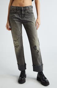 R13 Romeo Cuffed Straight Leg Jeans