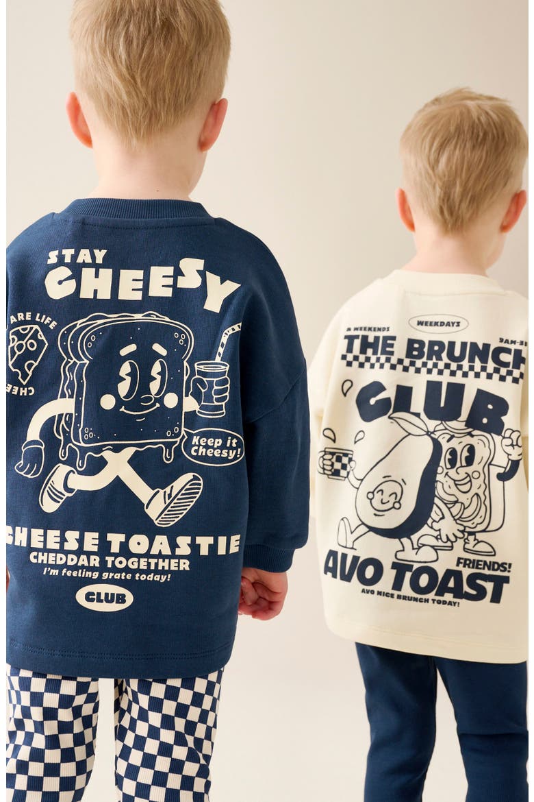 4-Pack Brunch Club Graphic Tees & Leggings Set, Alternate, color, BLUE